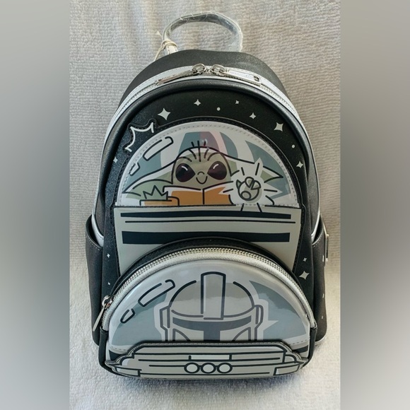 SALE - Loungefly Disney Parks Star Wars Grogu Mandalorian Glow In Dark Backpack - Picture 14 of 14